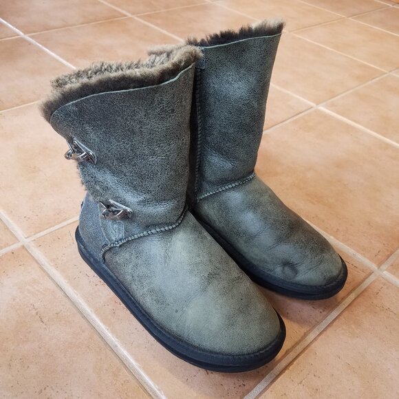 Size 10 Australia Luxe Collective Renegade Sheepskin Buckle Boots - Picture 1 of 10